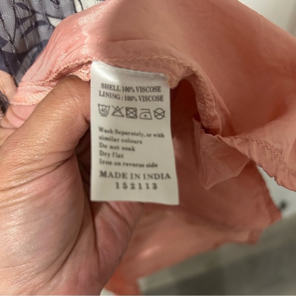 Monsoon Blue and Orange Leaf Print Midi Dress Size 8 - Picture 7 of 7